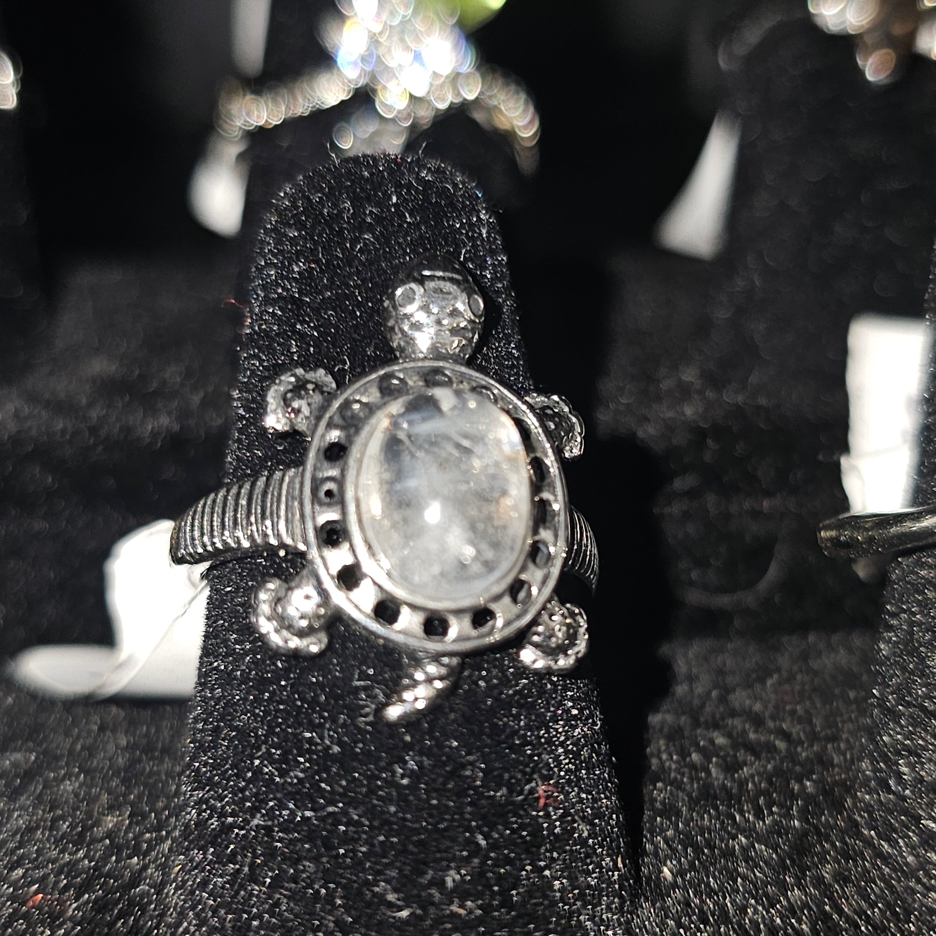 Blue needle turtle ring