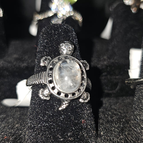 Blue needle turtle ring