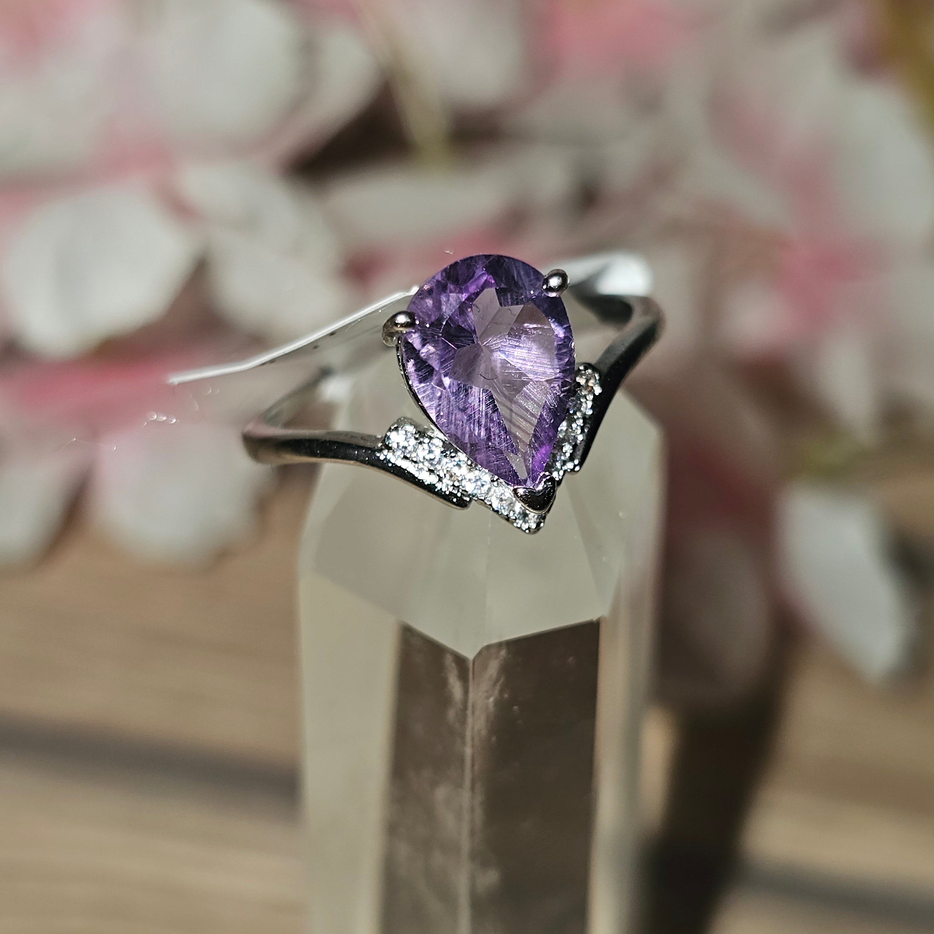 Amethyst ring adjustable