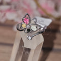 Mixed tourmaline ring adjustable