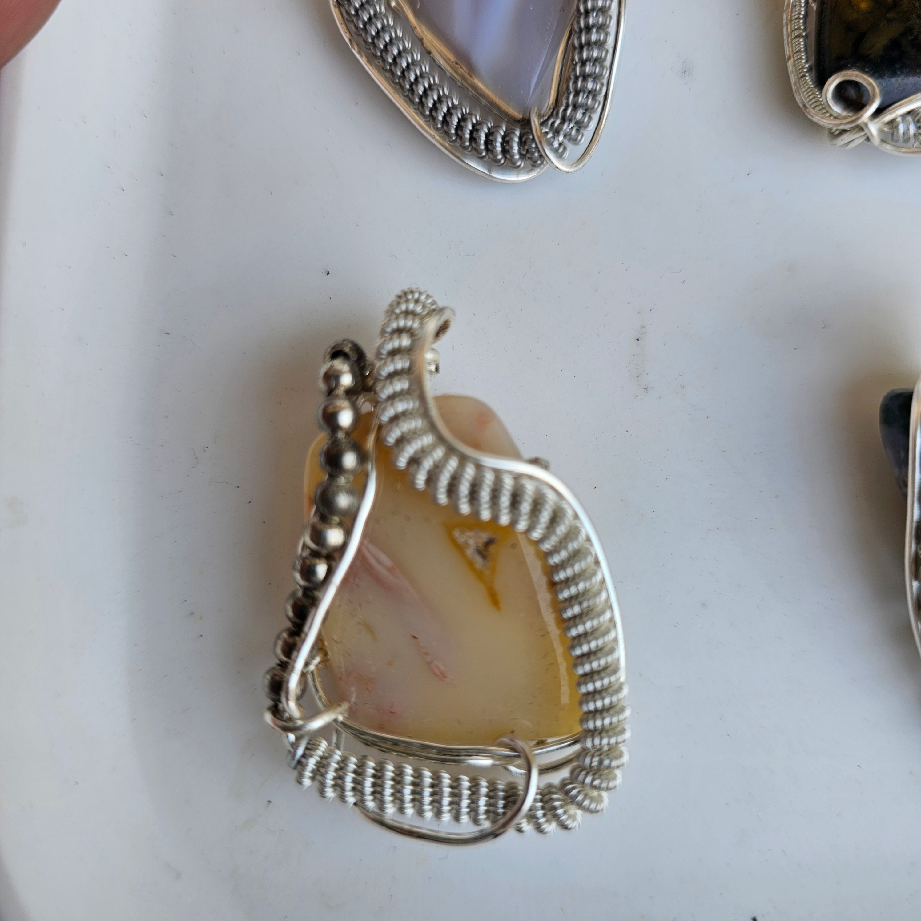 Hand wrapped pendent Agate