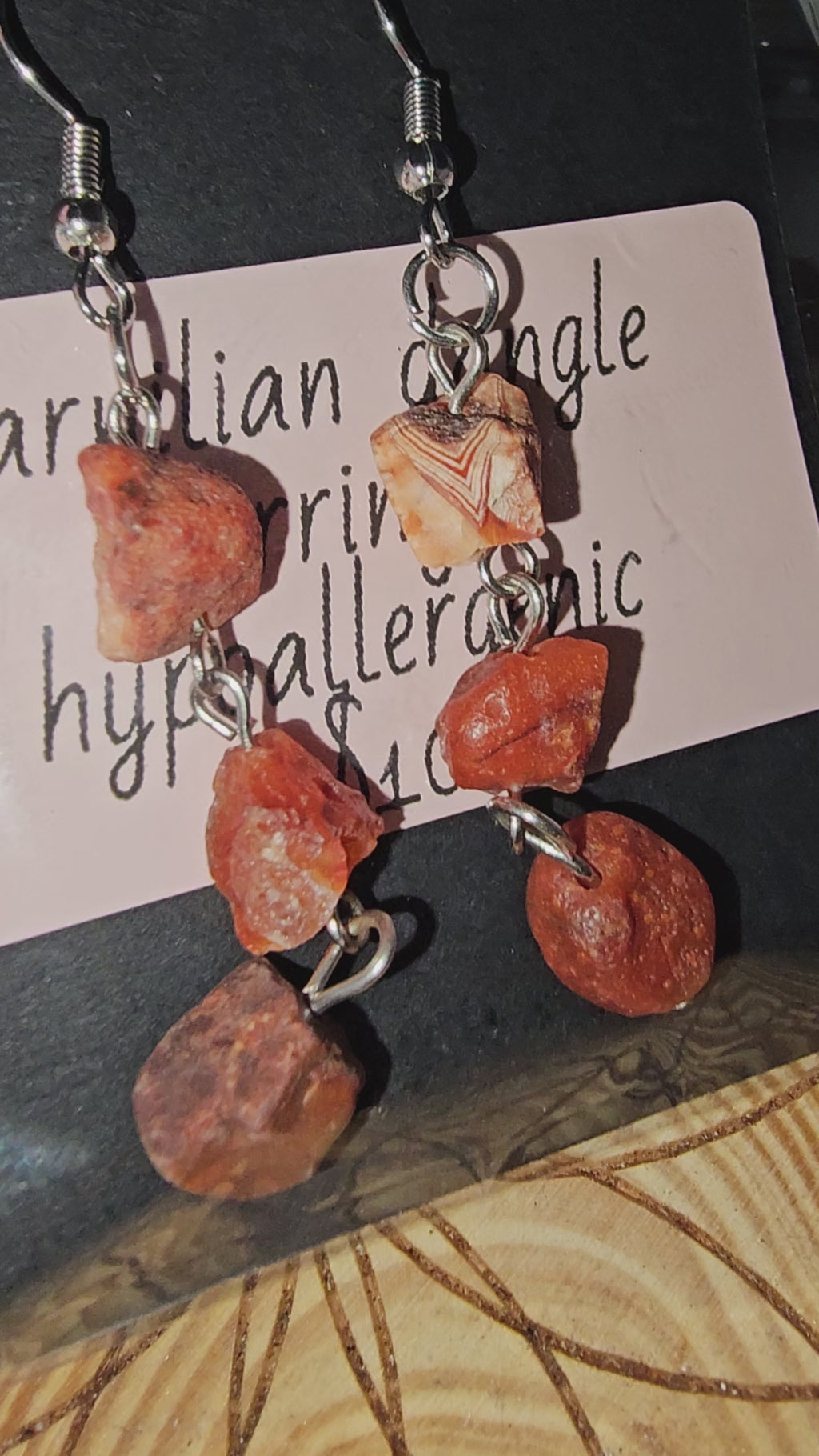 Carnilian danlge earrings