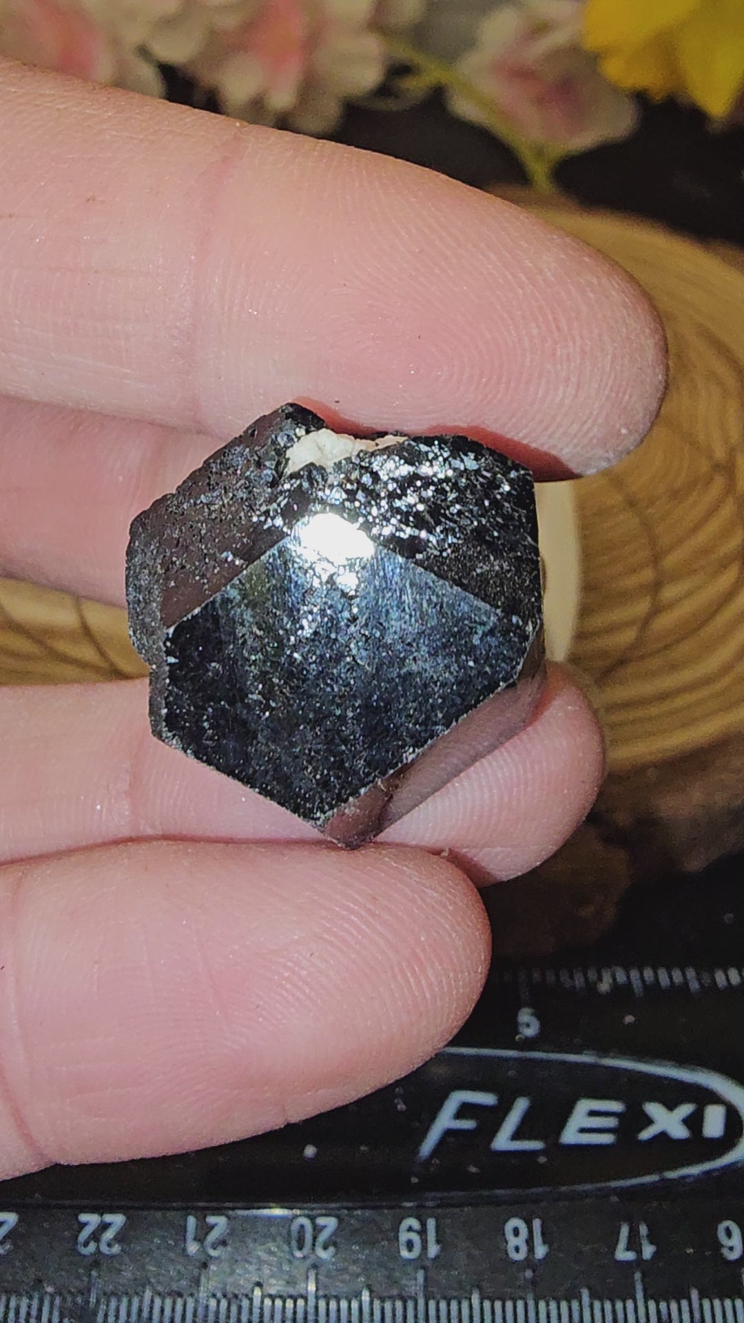 Mercedes Black tourmaline with hyalite opal 22E