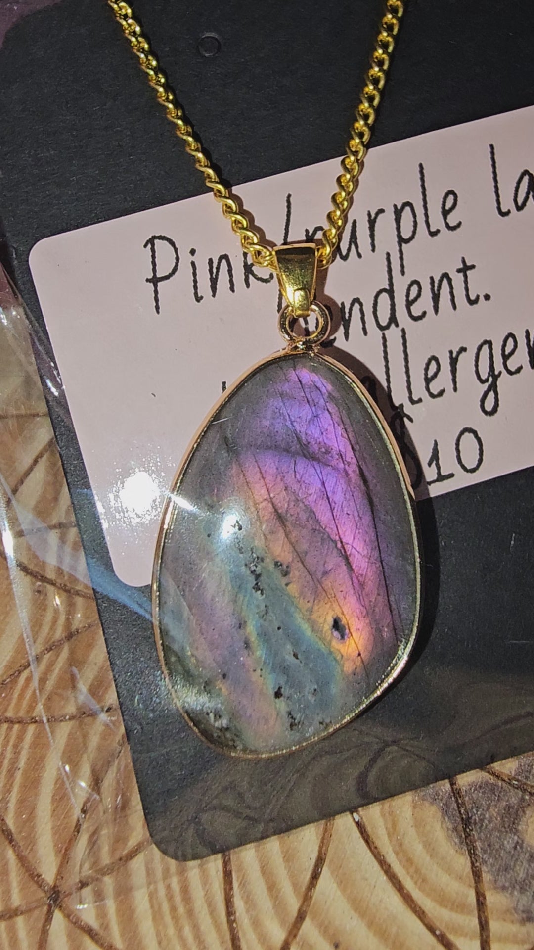 Pink/purple labradorite necklace 2