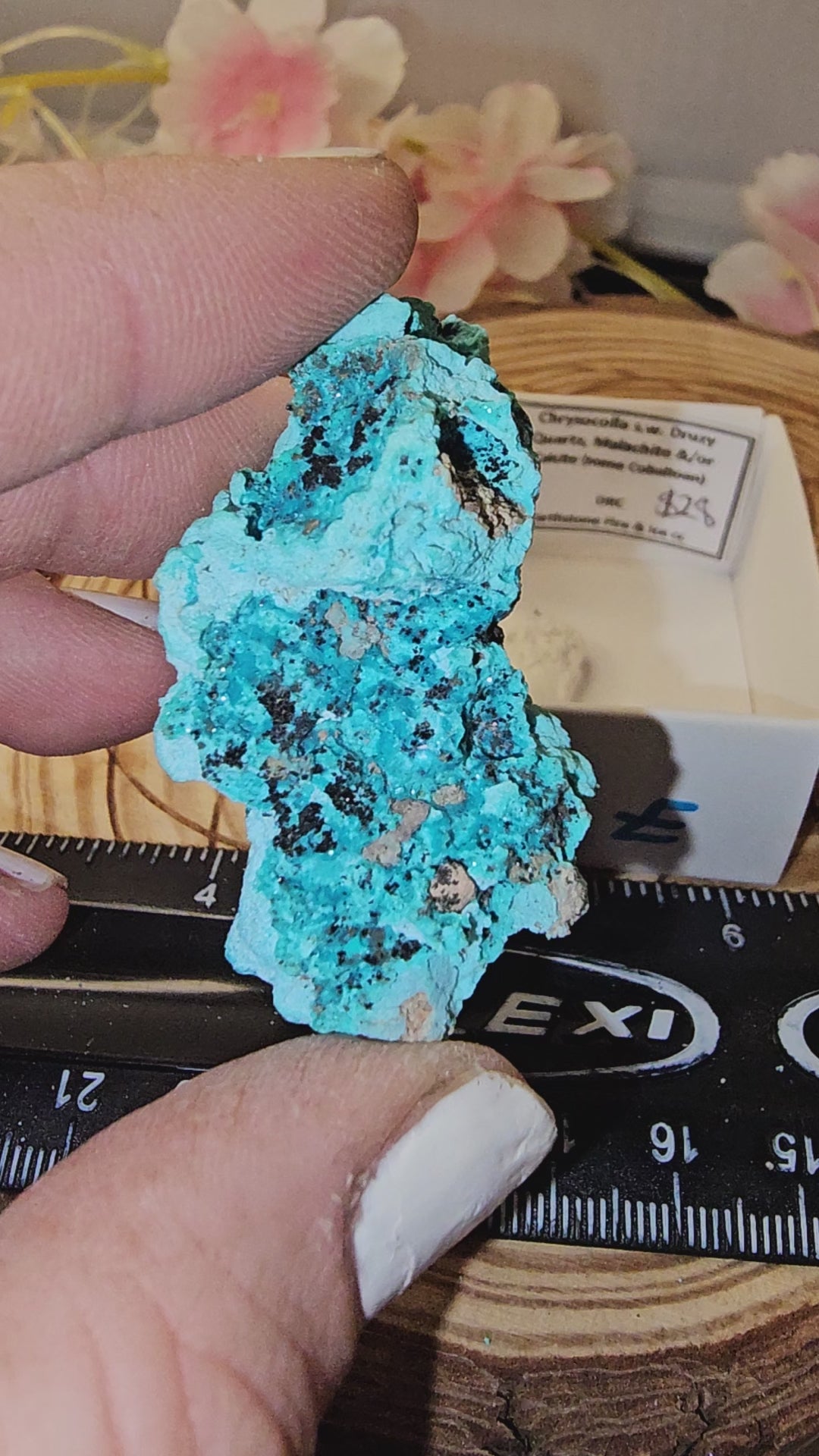 Chrysocolla specimen with malachite inclusions