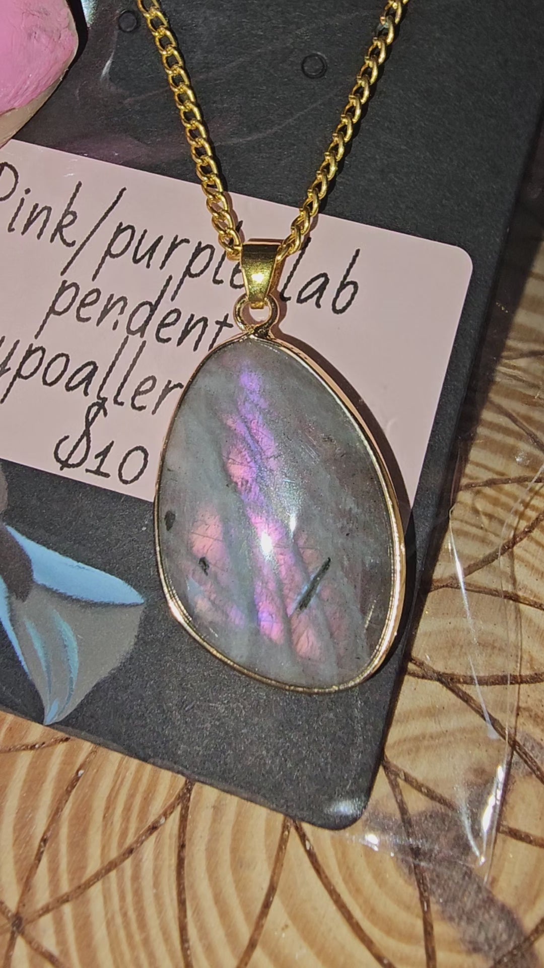 Pink/purple labradorite necklace 1