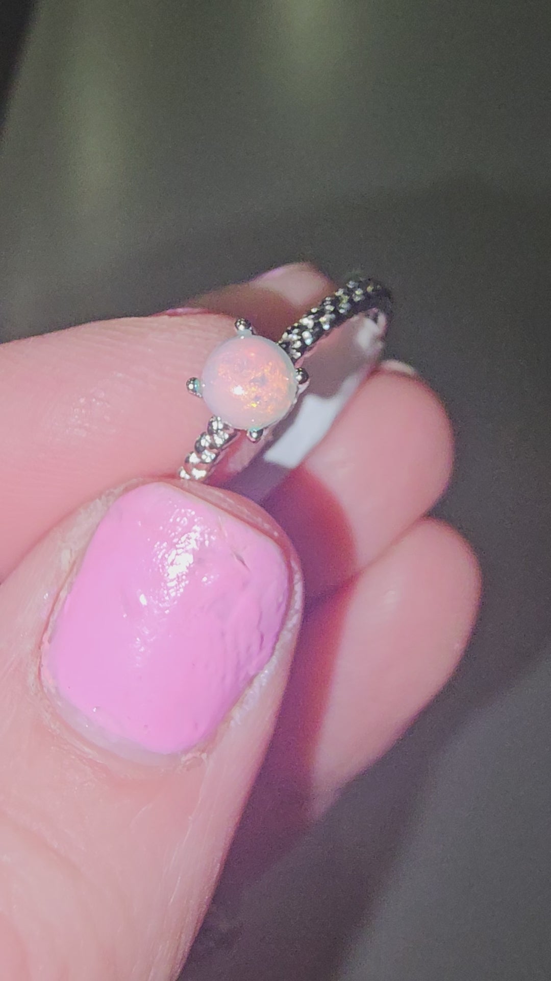 Pink opal ring 15K