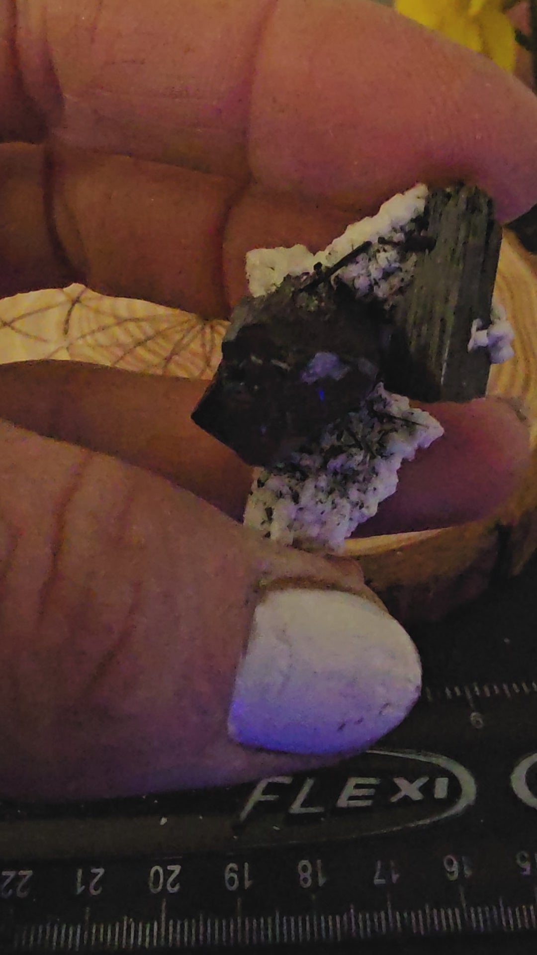 Mercedes Black tourmaline with hyalite opal