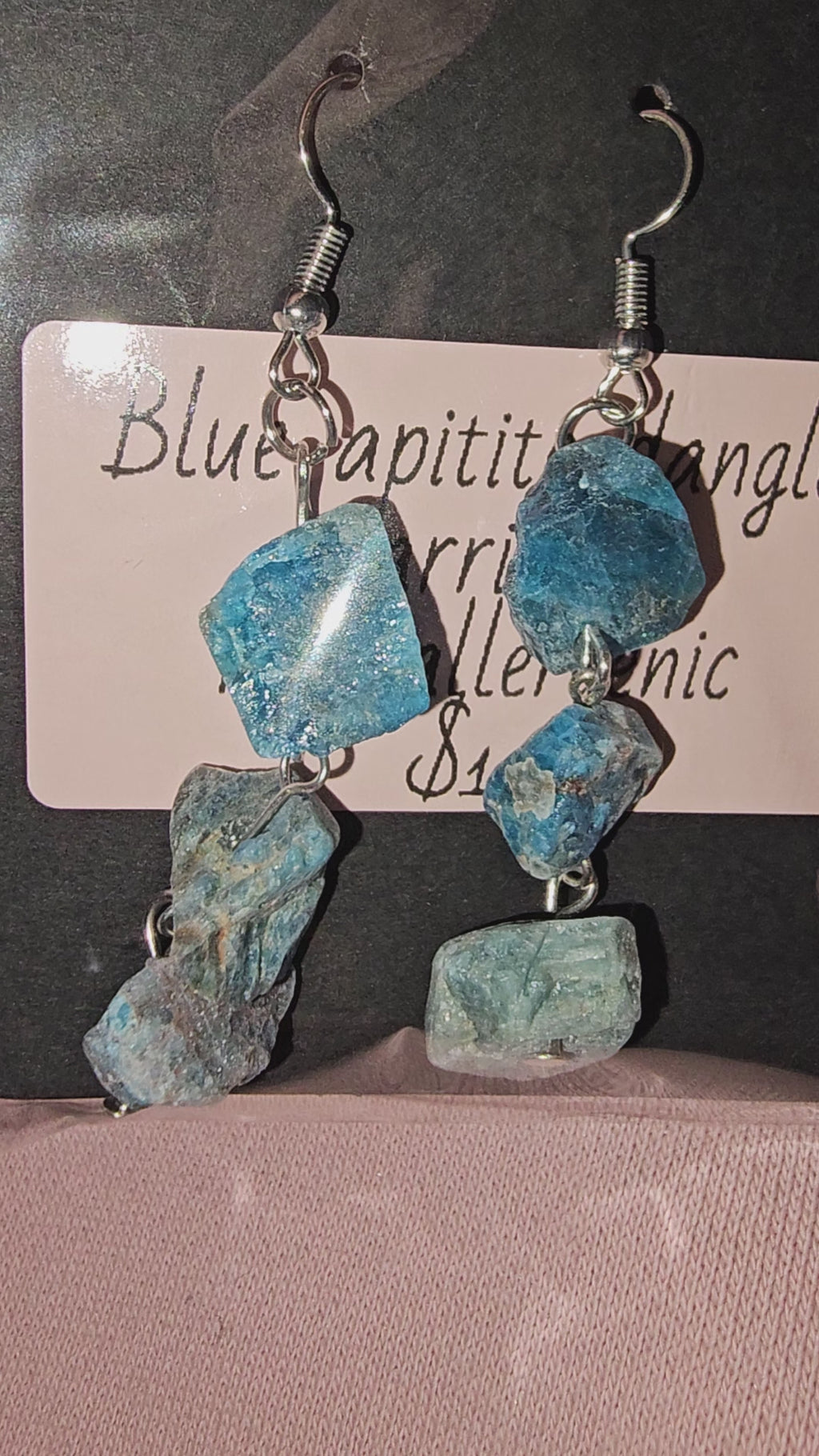 Blue apitite earrings