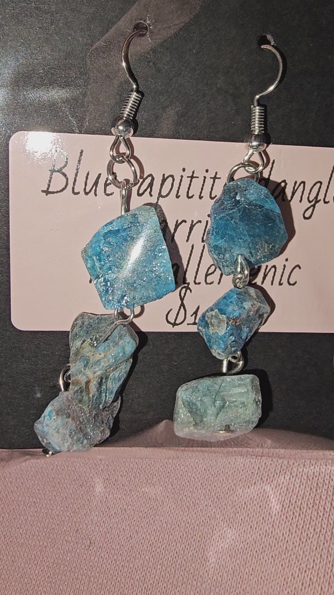 Blue apitite earrings