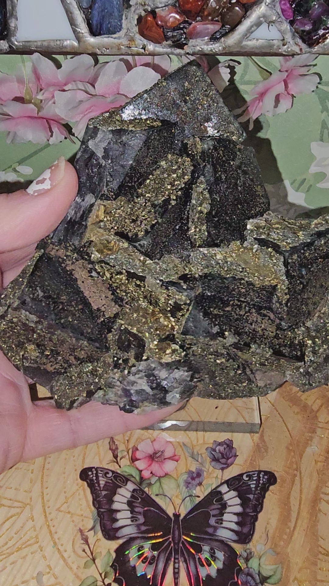 Blue fluorite with pyrite