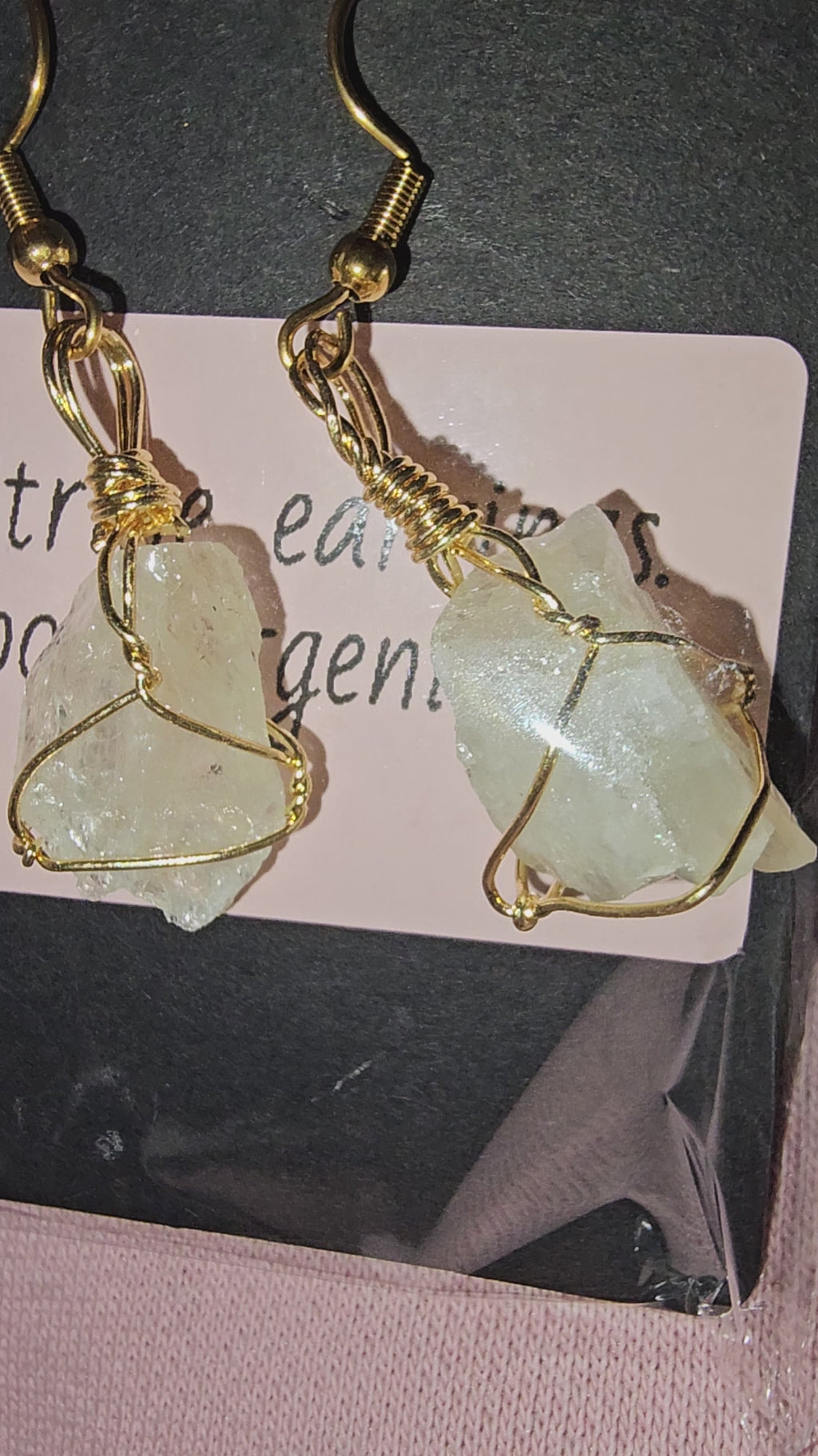 Raw citrine earrings