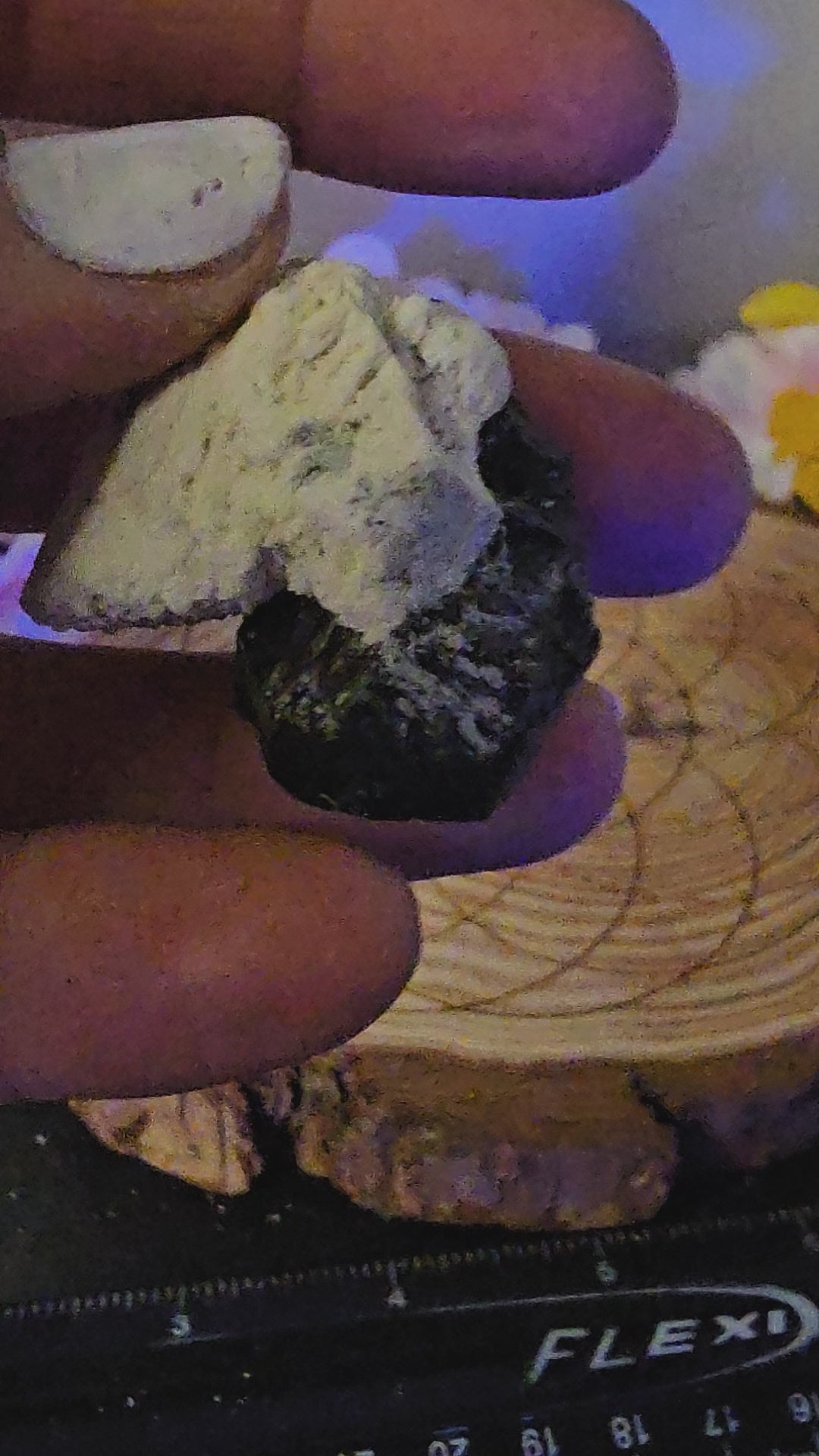 Mercedes Black tourmaline with hyalite opal 33A