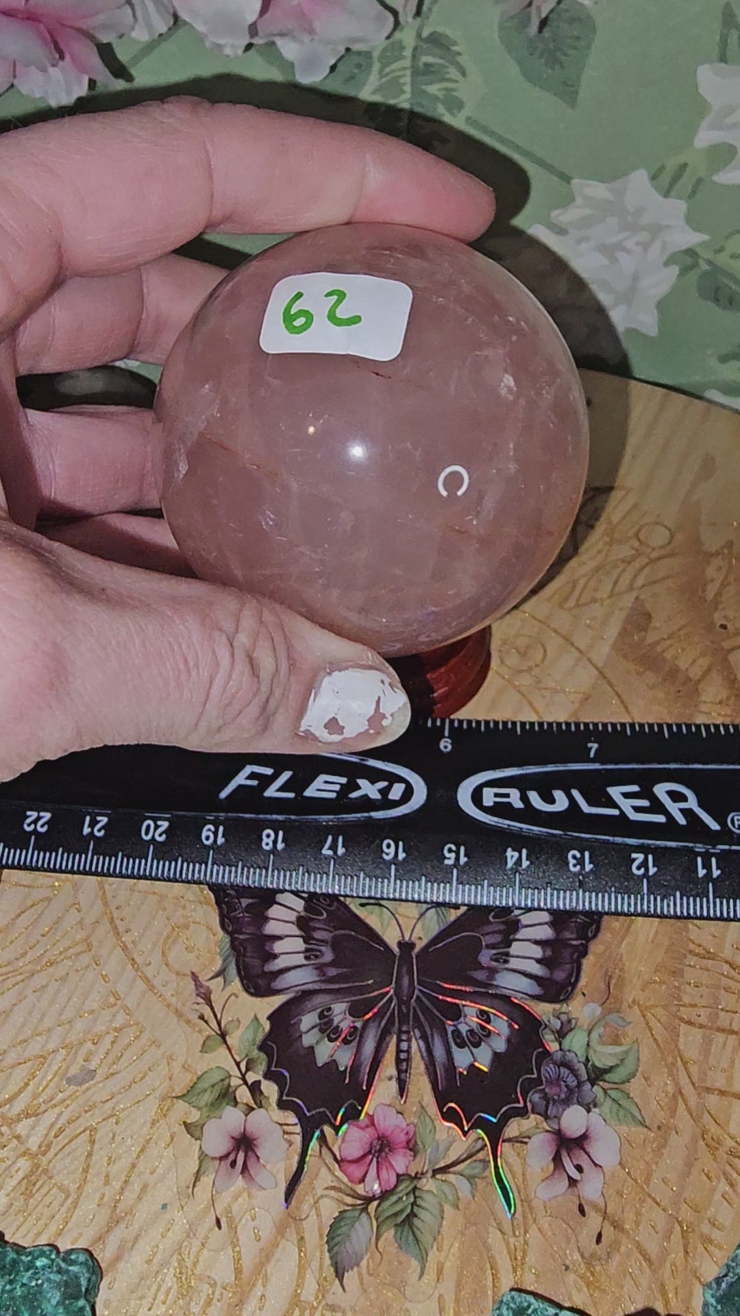 Firequartz sphere with starflash 62