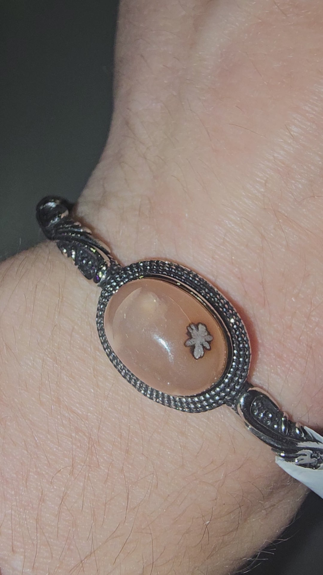 Flower agate bangle 25B