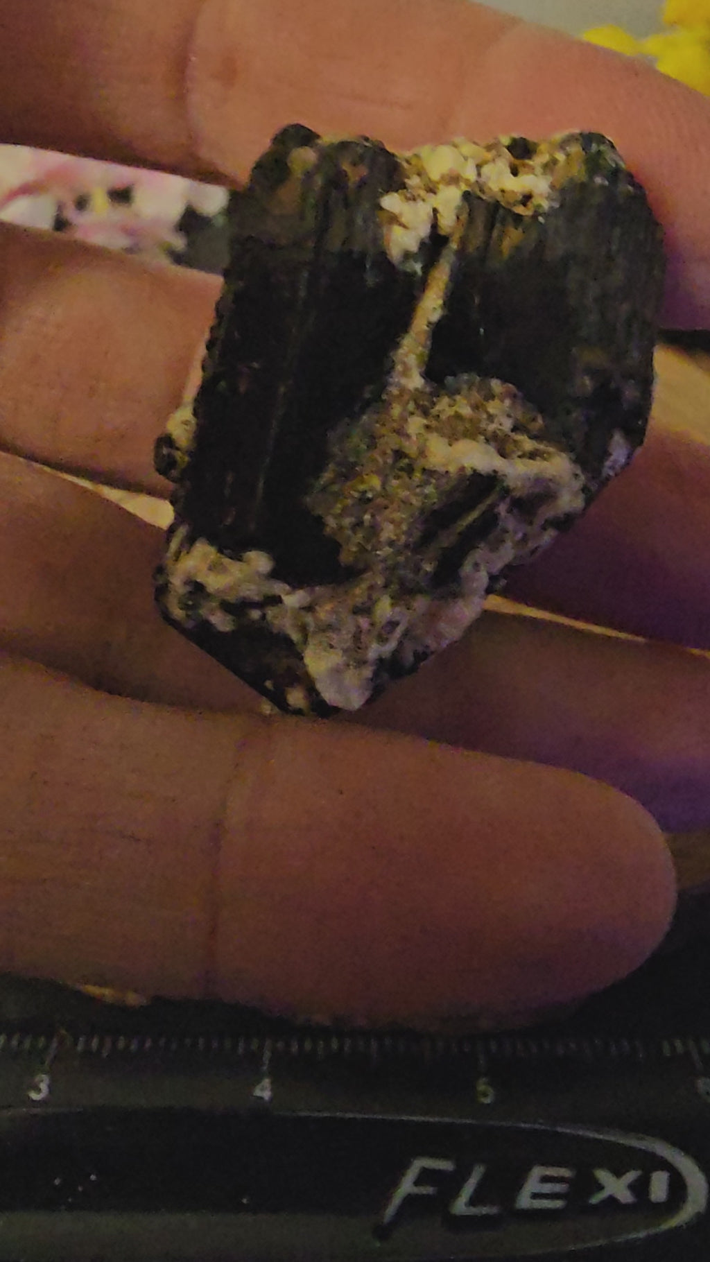 Mercedes Black tourmaline with hyalite opal 33B