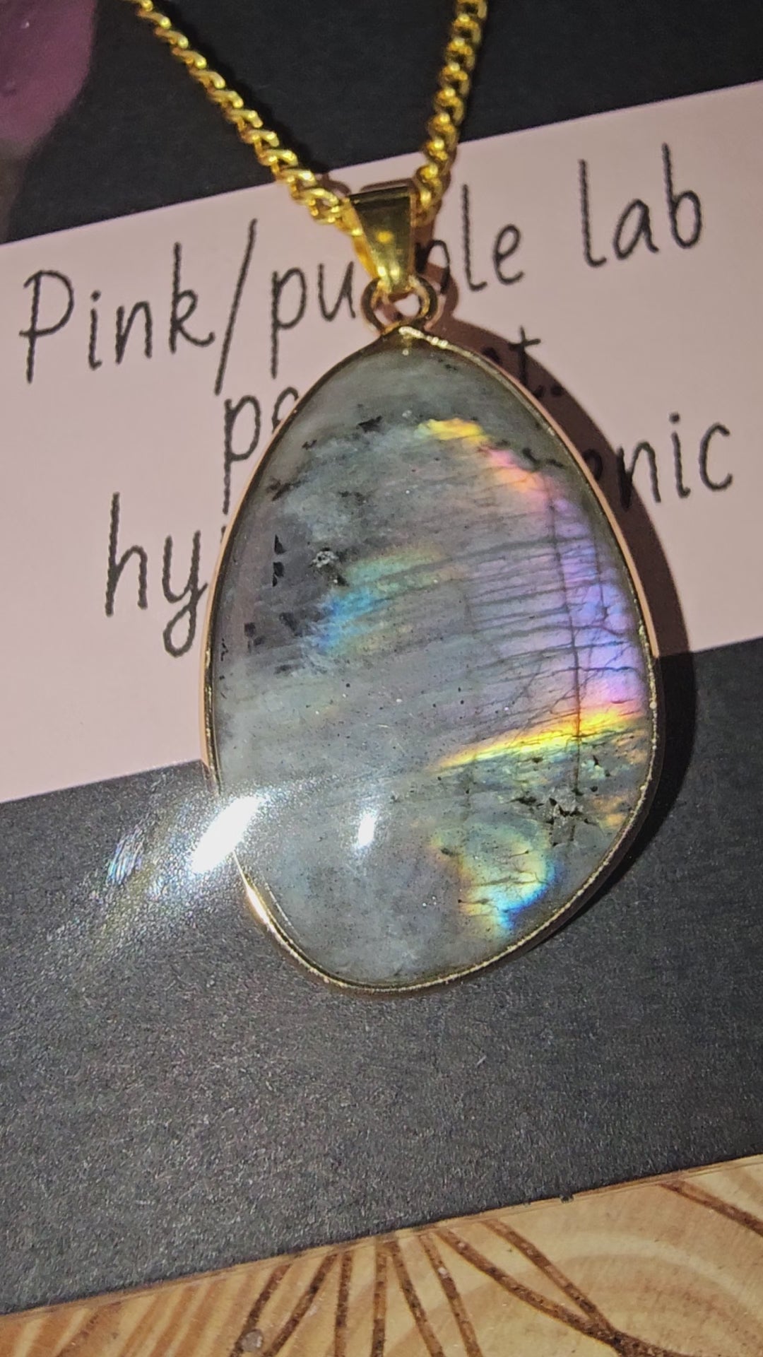 Pink/purple labradorite necklace 7