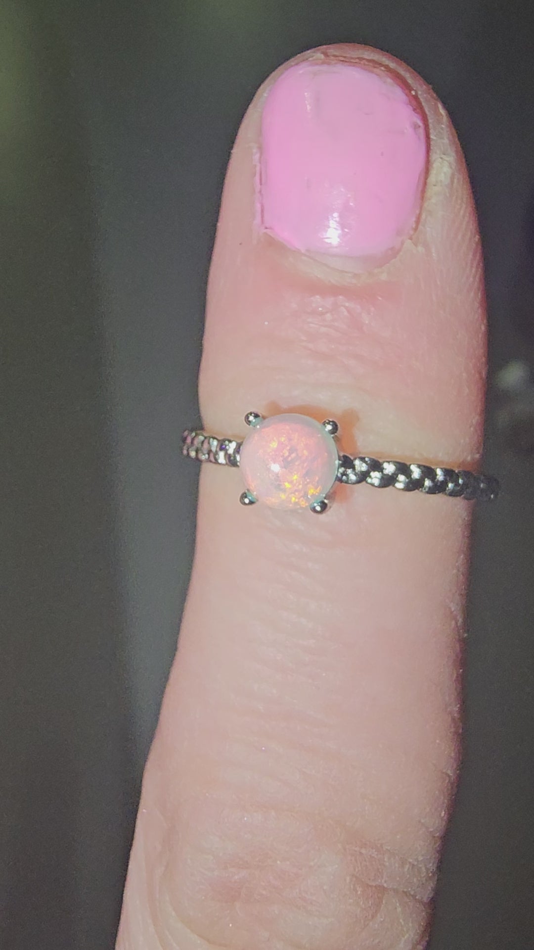 Pink opal ring 15K