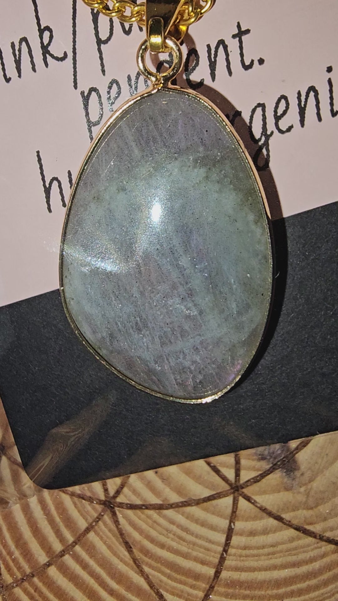 Pink/purple labradorite necklace 8