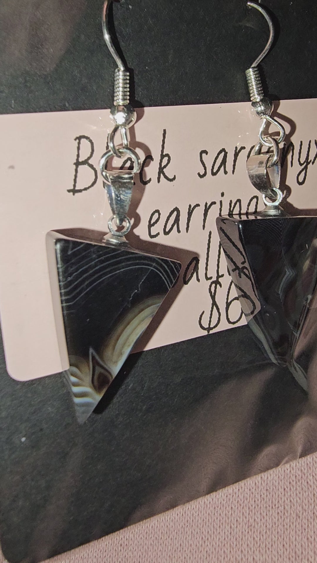 Black sardonyx earrings