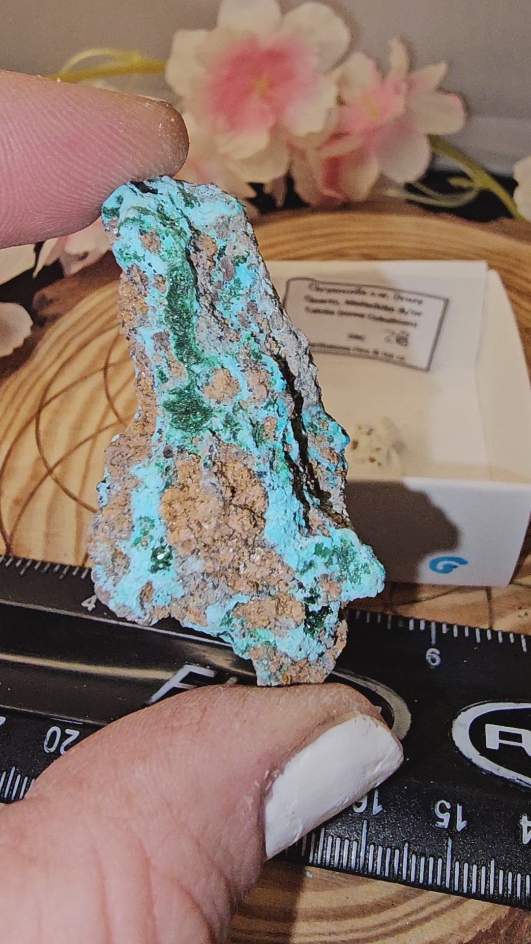 Chrysocolla specimen with malachite inclusions 28G