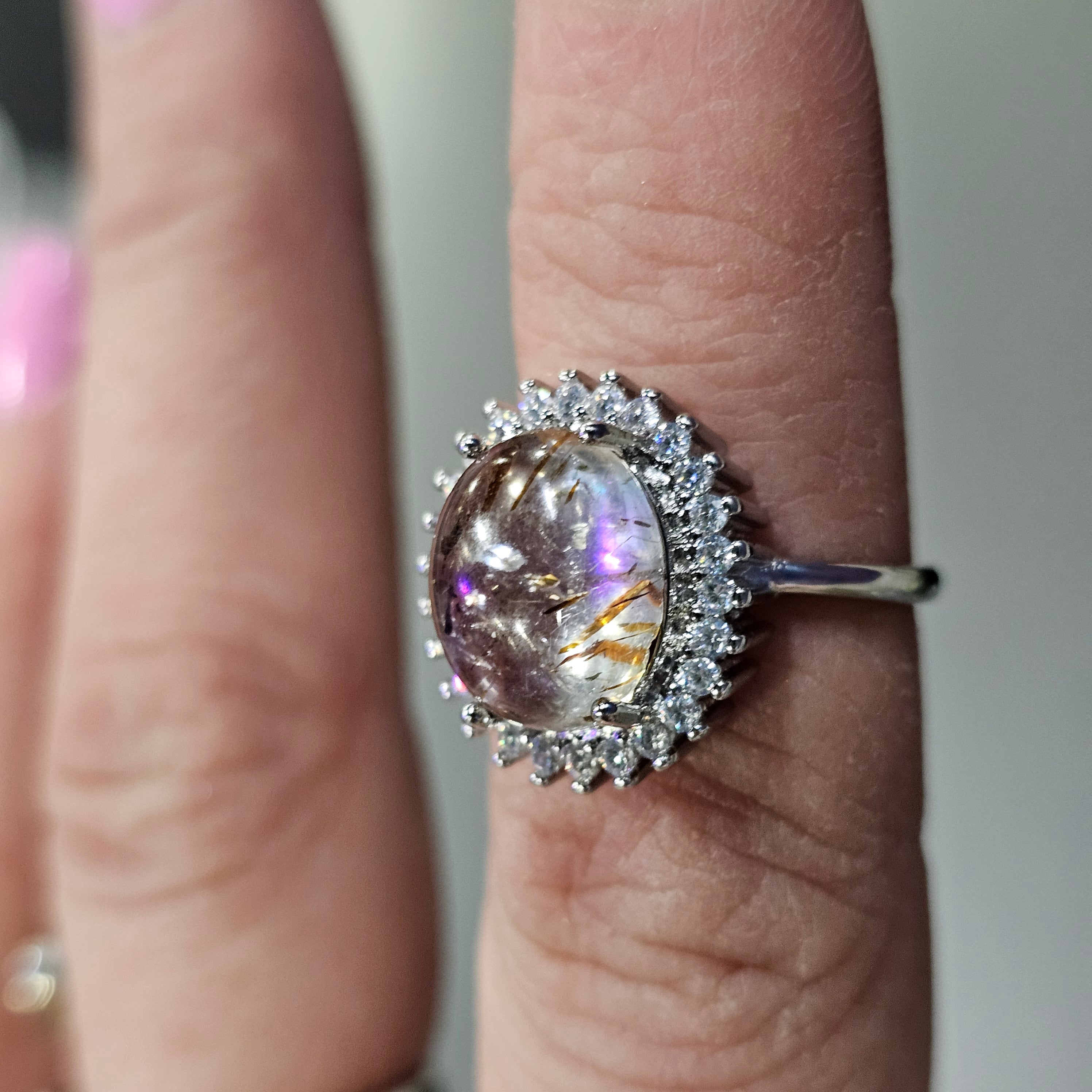 Rutile quartz ring 15D