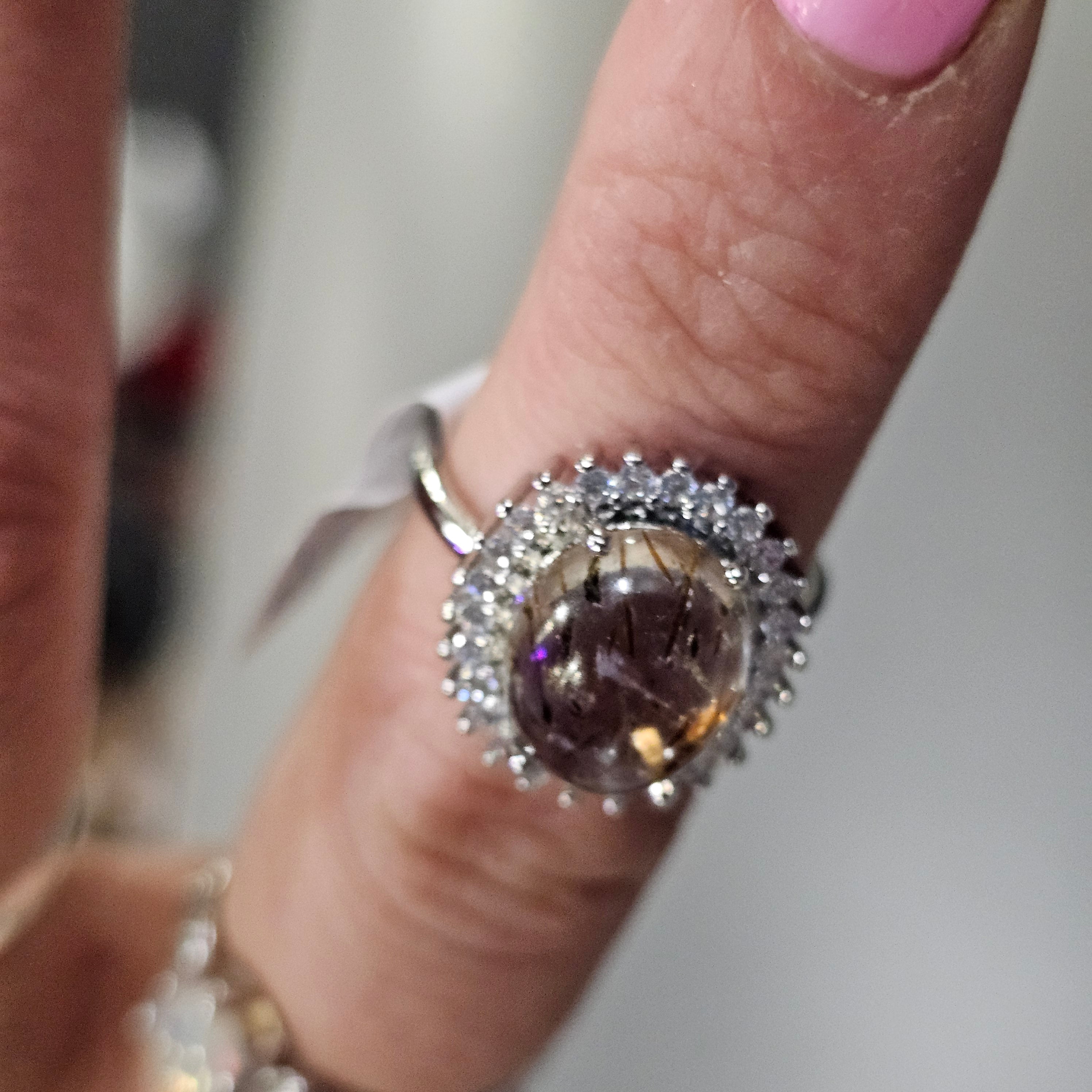 Rutile quartz ring 15D