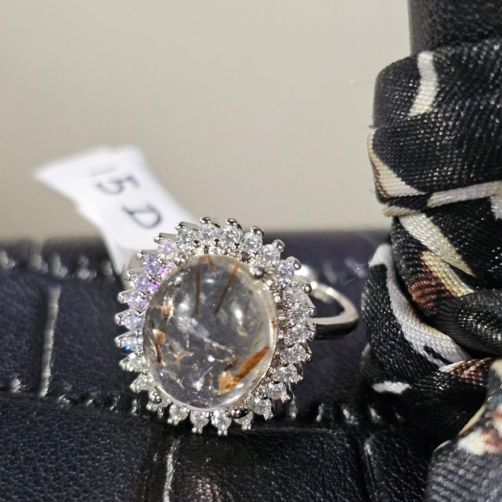 Rutile quartz ring 15D
