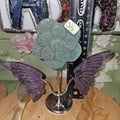 Amazonite lapidolite flower with wings