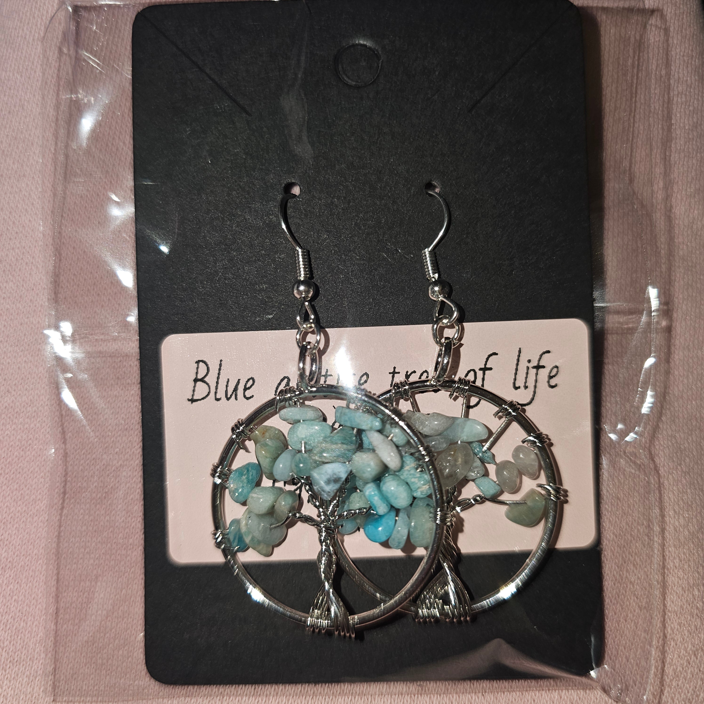 Amazonite tree of life earrings