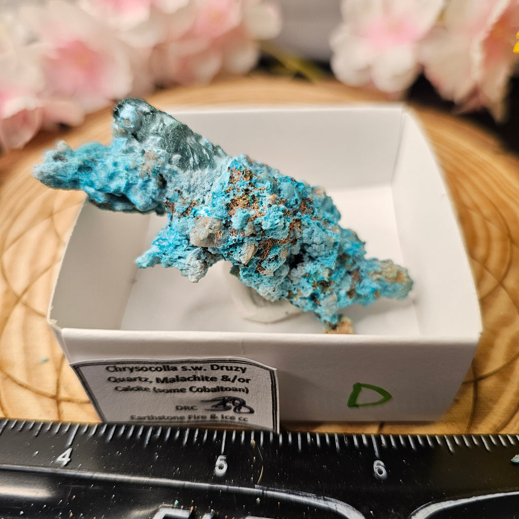 Chrysocolla specimen with malachite inclusions 38D