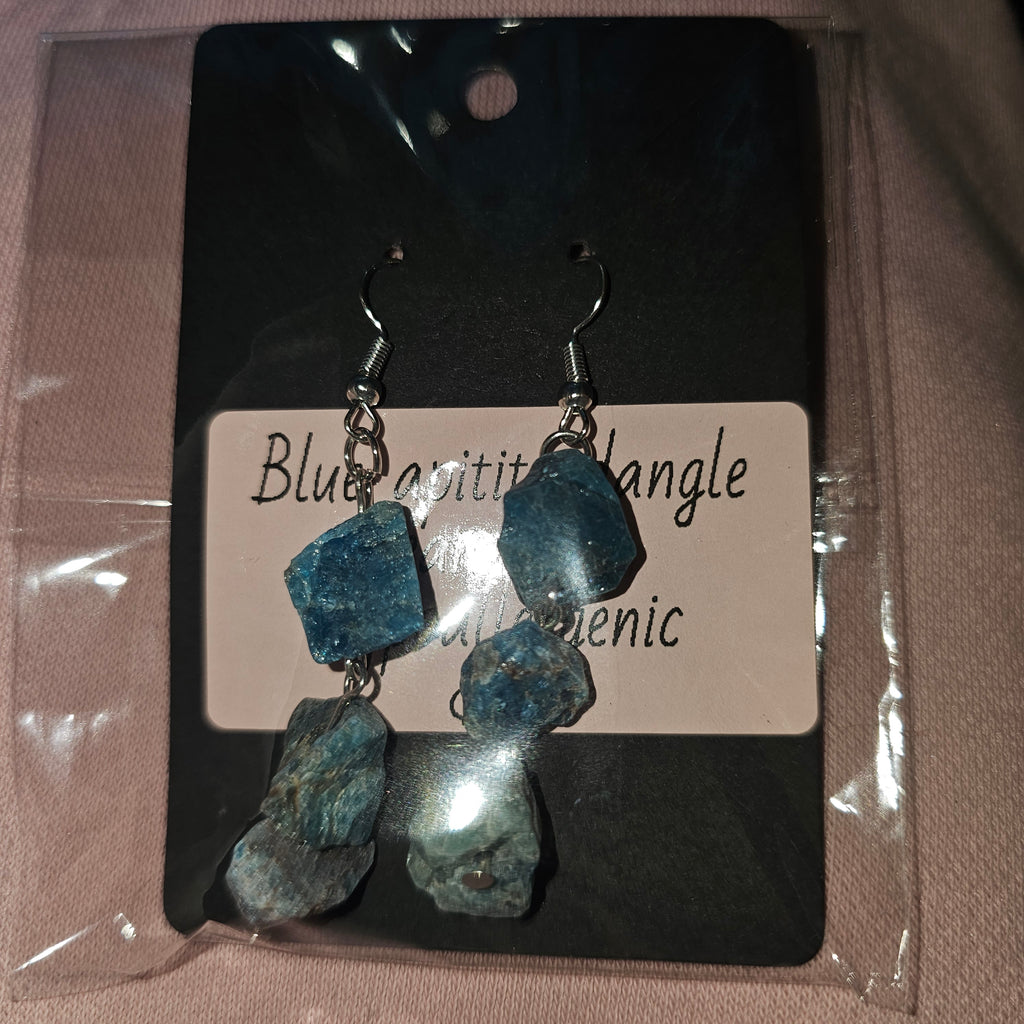 Blue apitite earrings