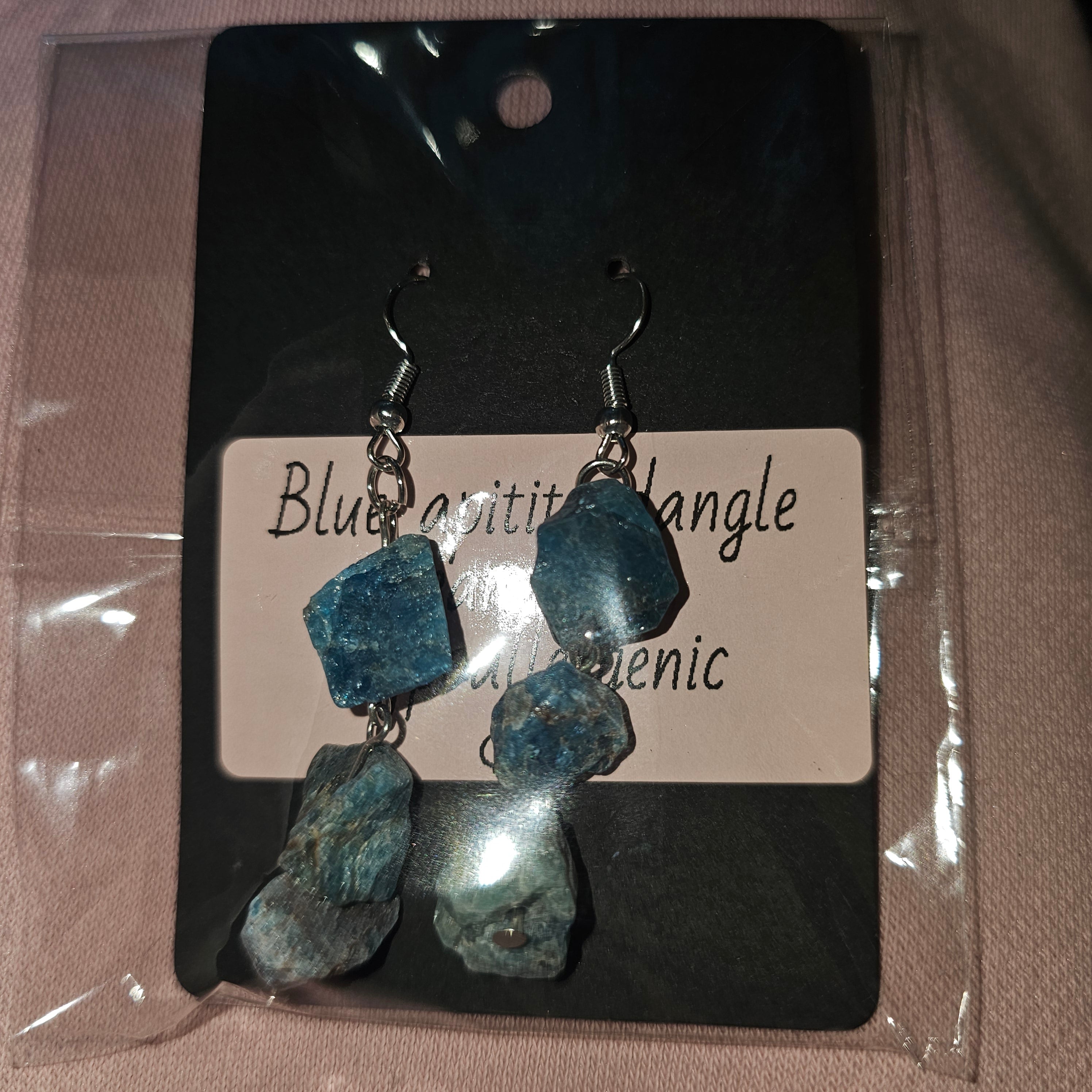 Blue apitite earrings