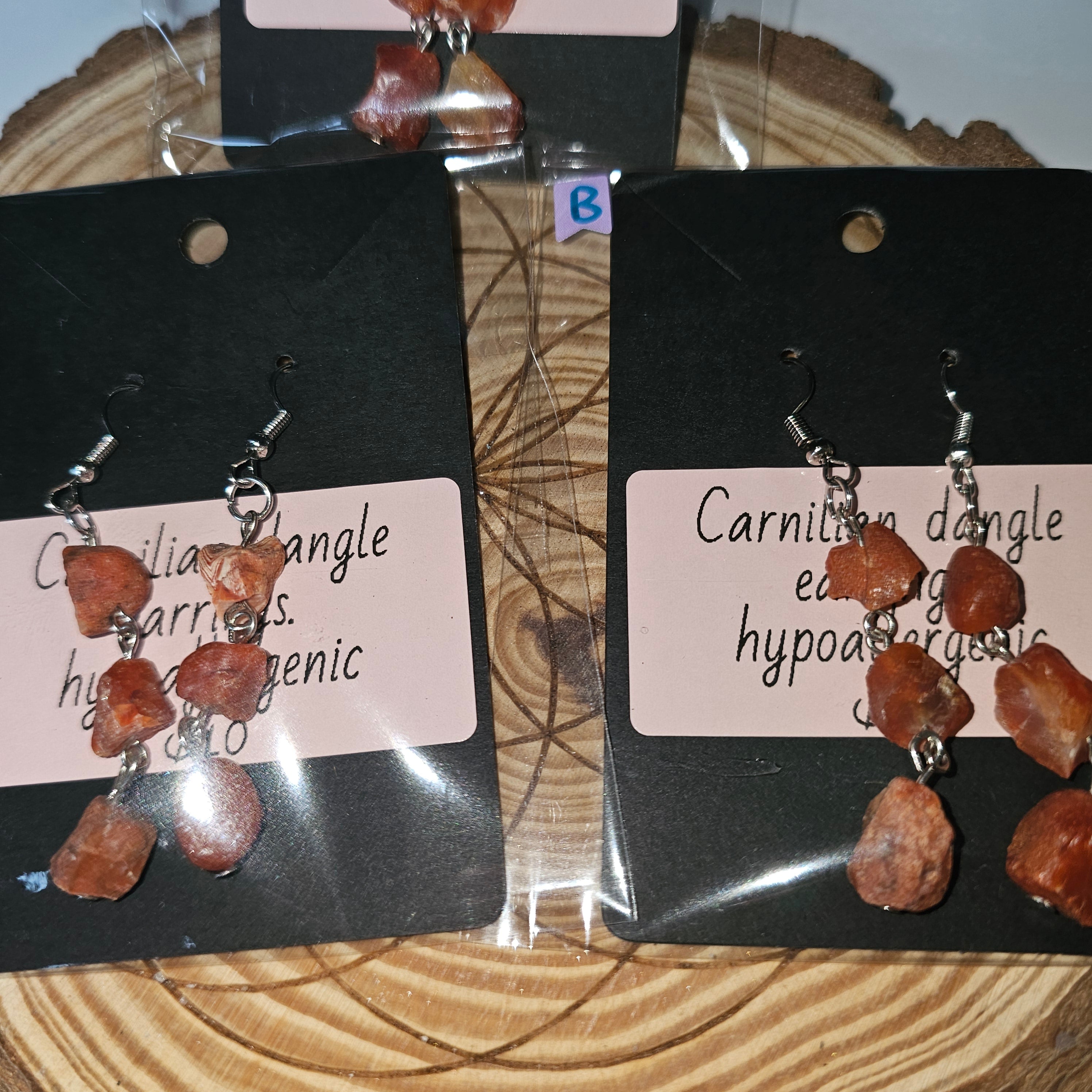 Carnilian danlge earrings