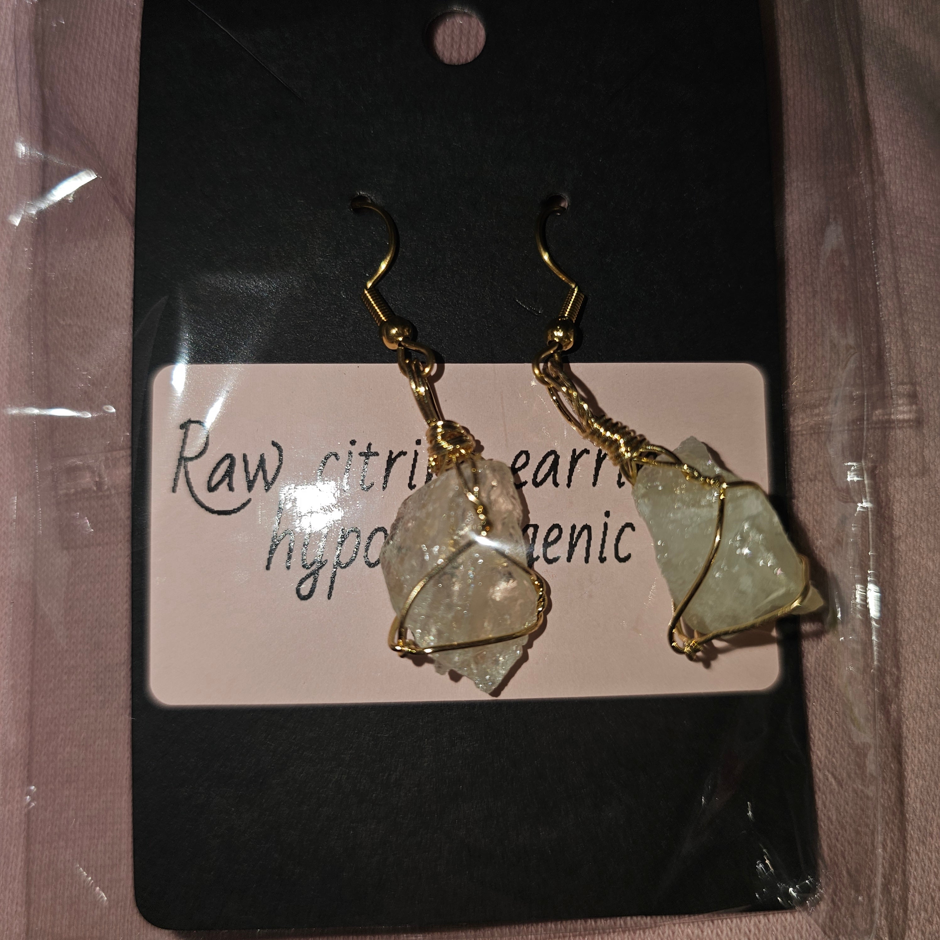 Raw citrine earrings