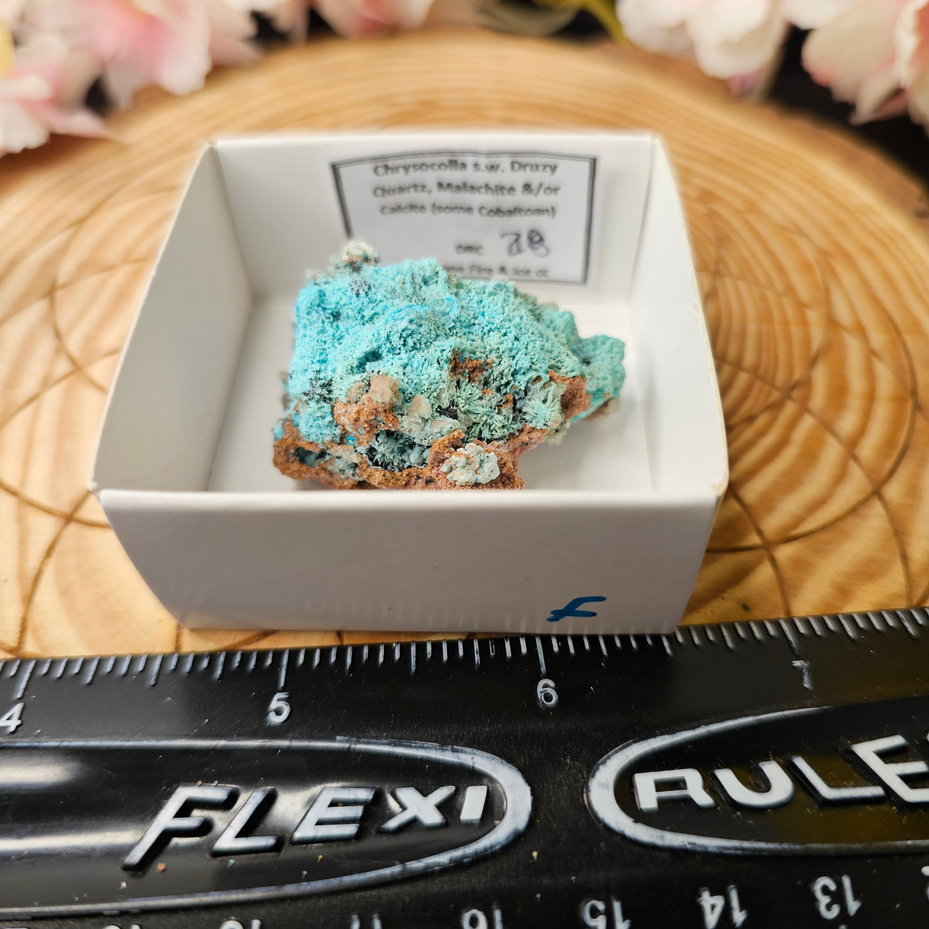 Chrysocolla specimen with malachite inclusions 28F