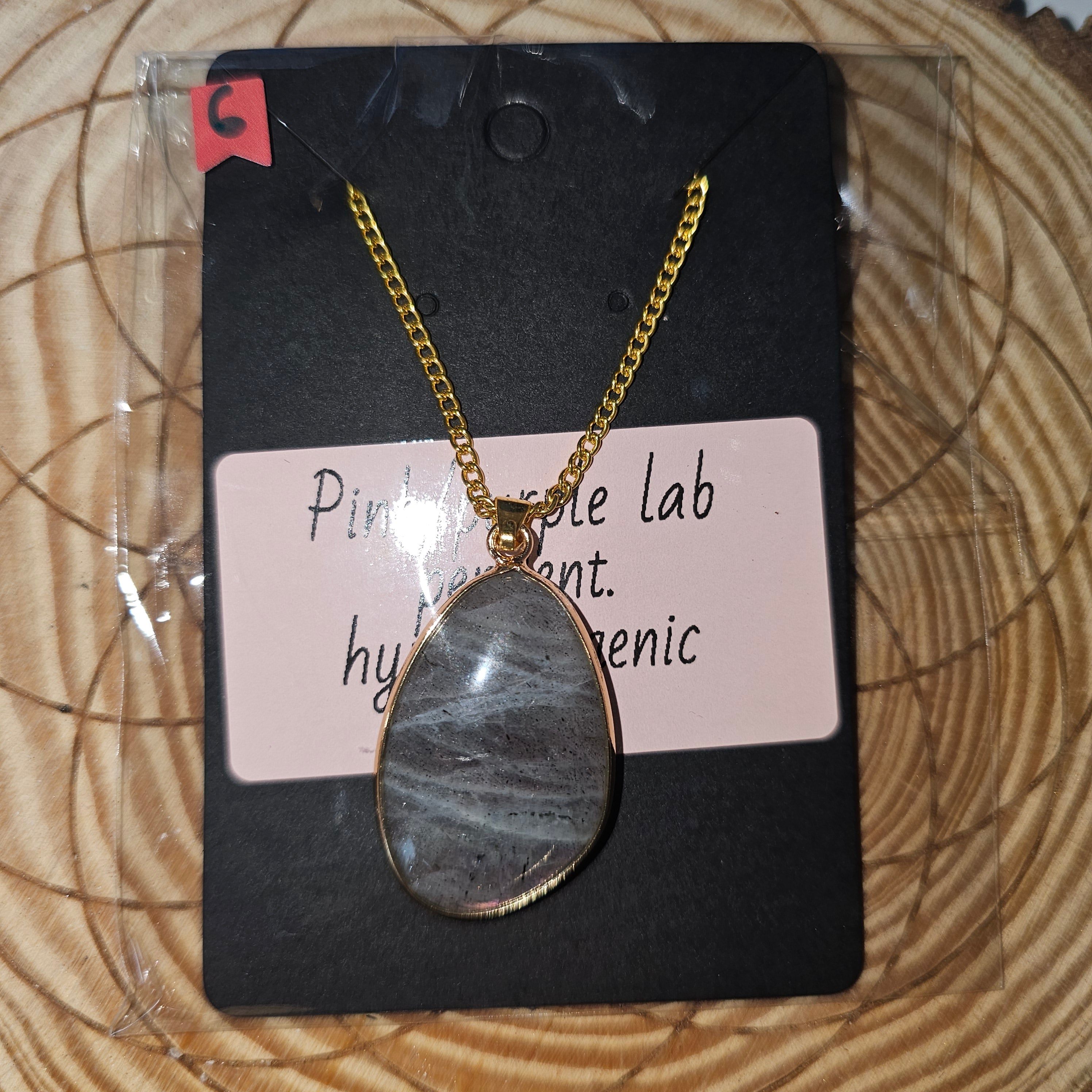 Pink/purple labradorite necklace 6