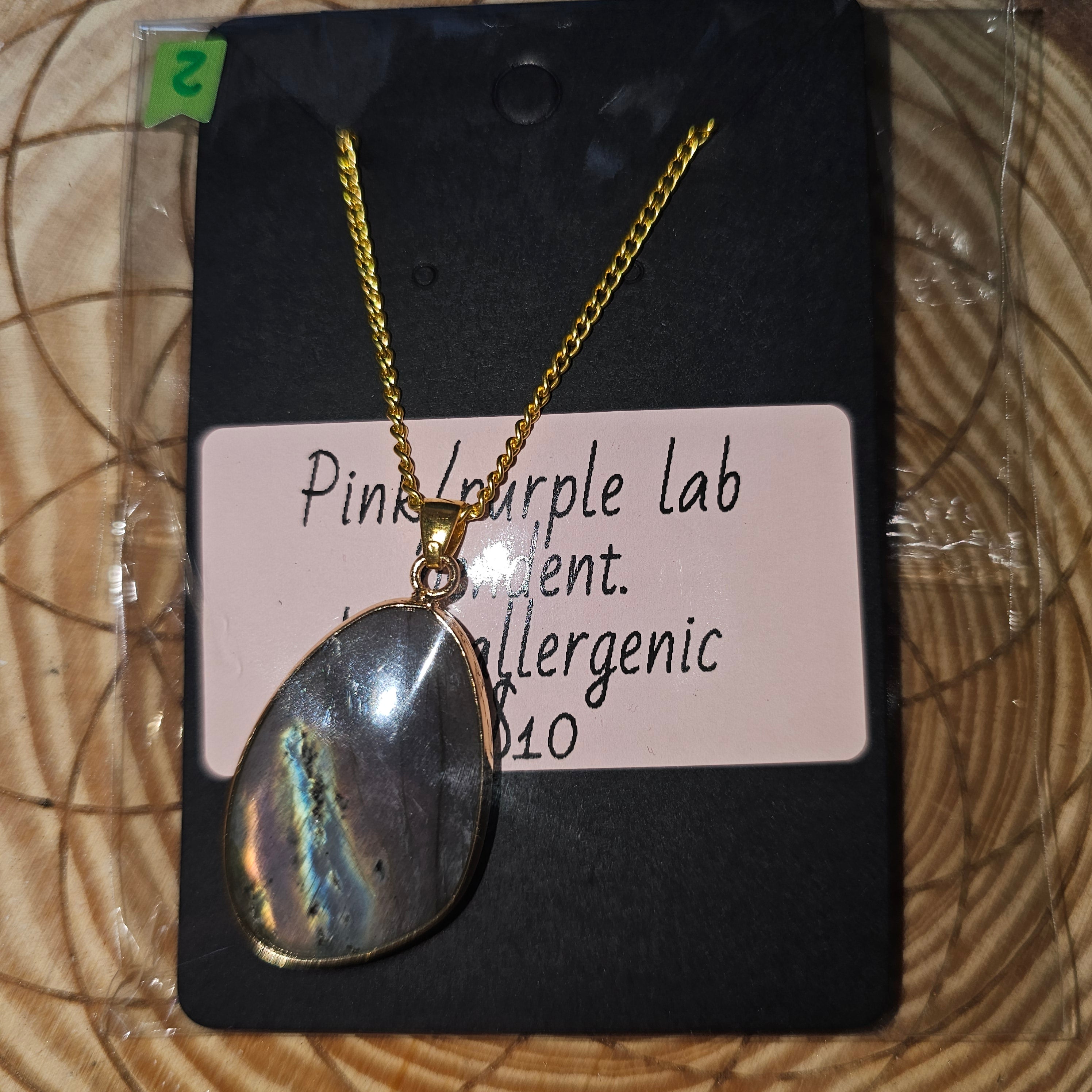 Pink/purple labradorite necklace 2
