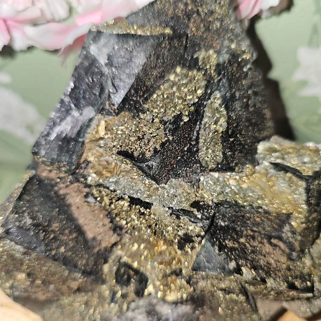 Blue fluorite with pyrite
