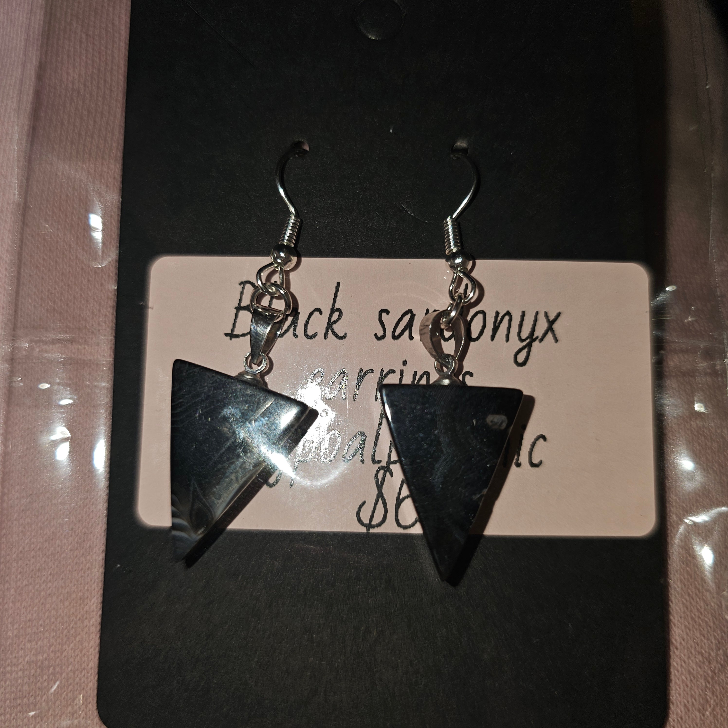 Black sardonyx earrings