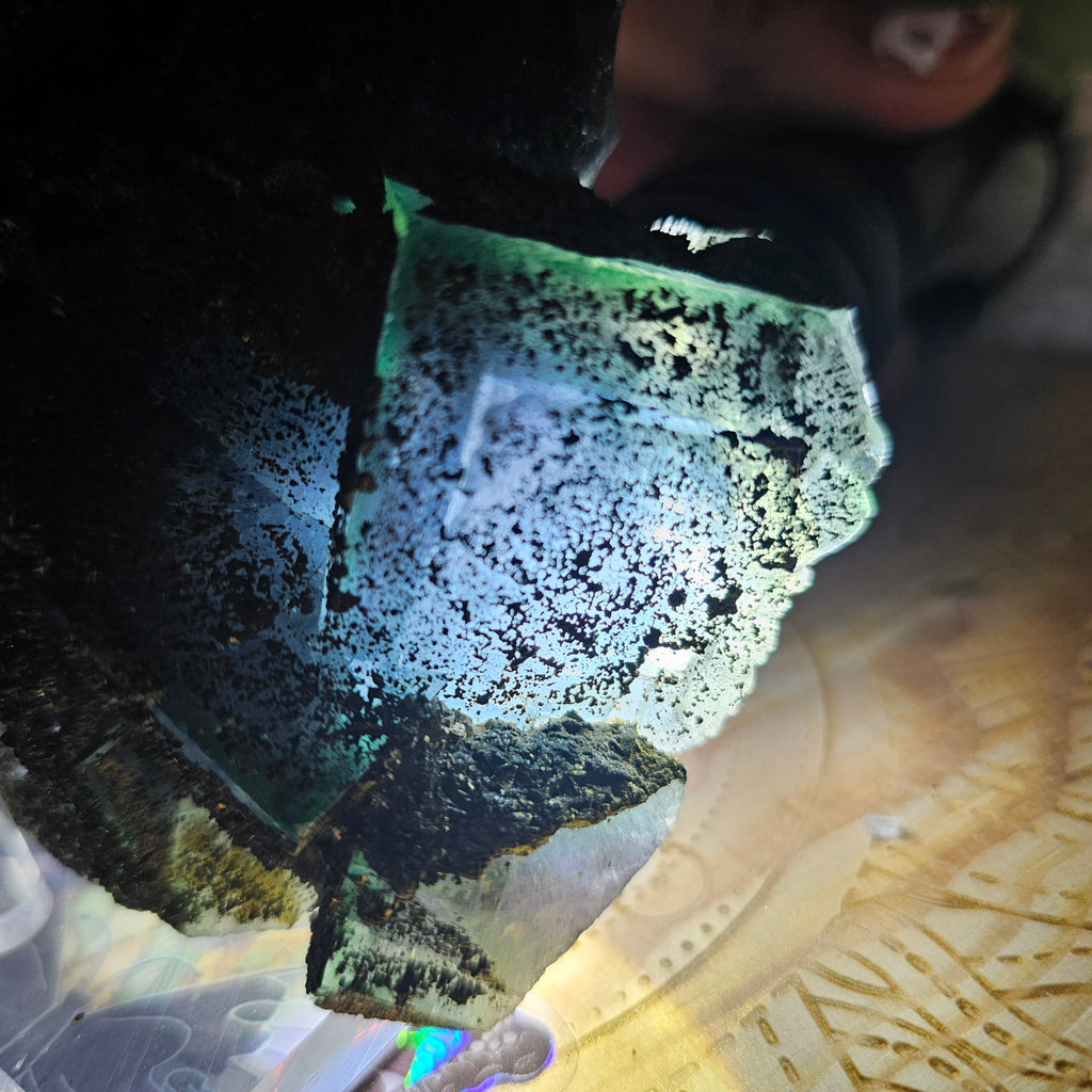 Blue fluorite with pyrite