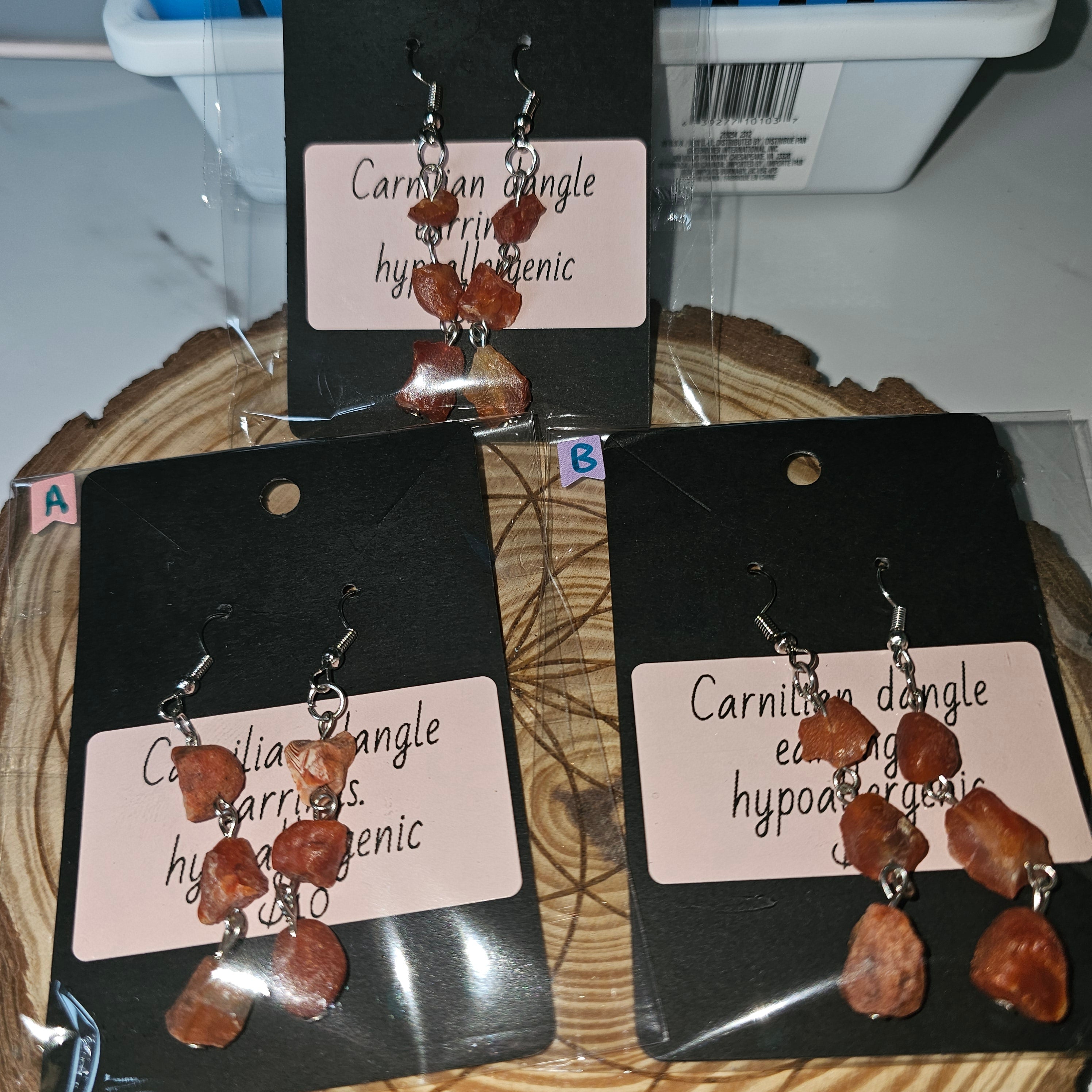 Carnilian danlge earrings