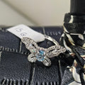 Aquamarine butterfly ring 15G