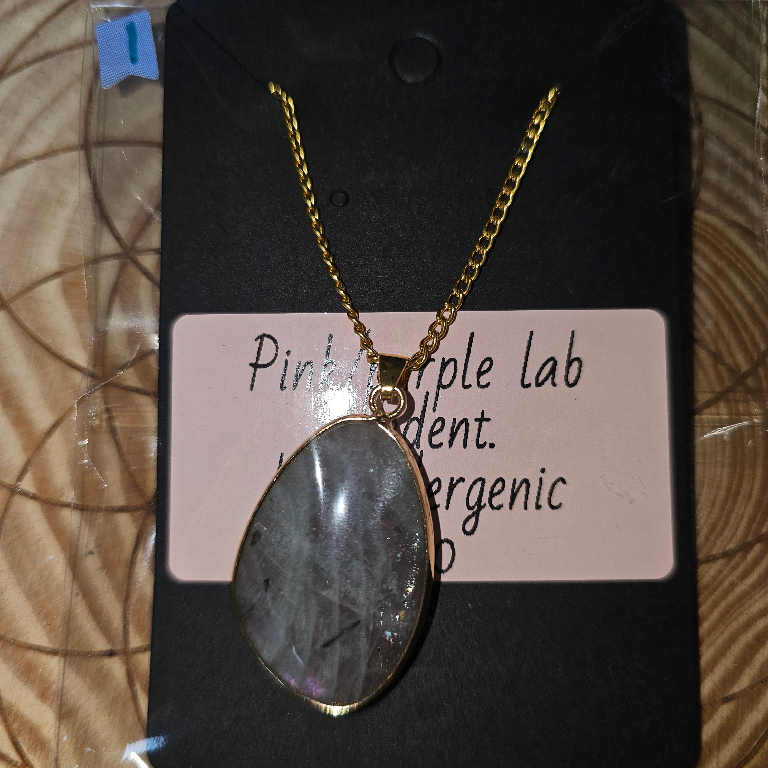 Pink/purple labradorite necklace 1