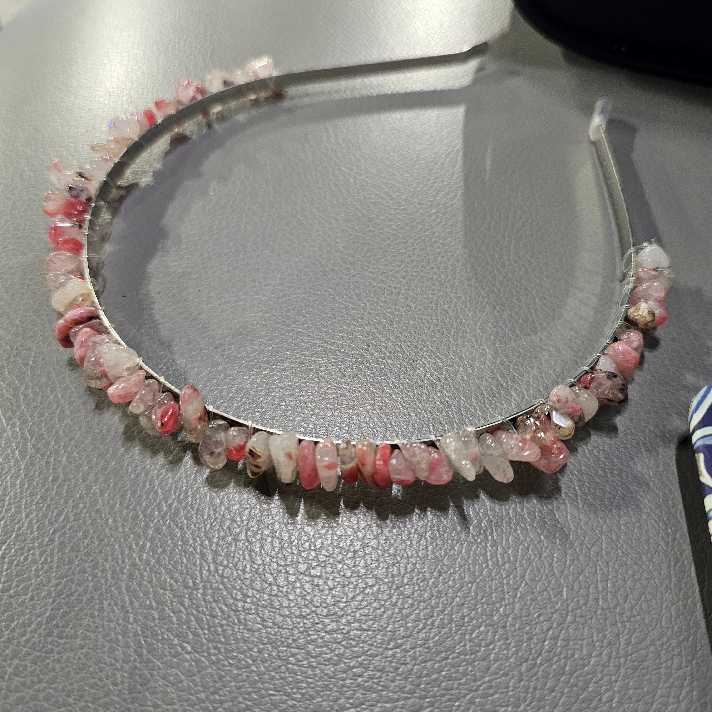 Pink tourmaline headbank